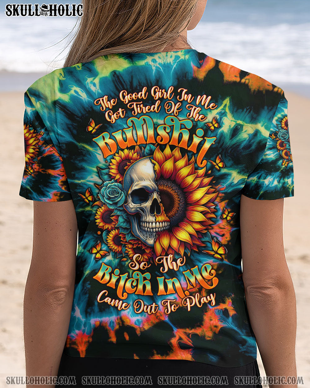 BLISSCORNERS THE GOOD GIRL IN ME SKULL ALL OVER PRINT