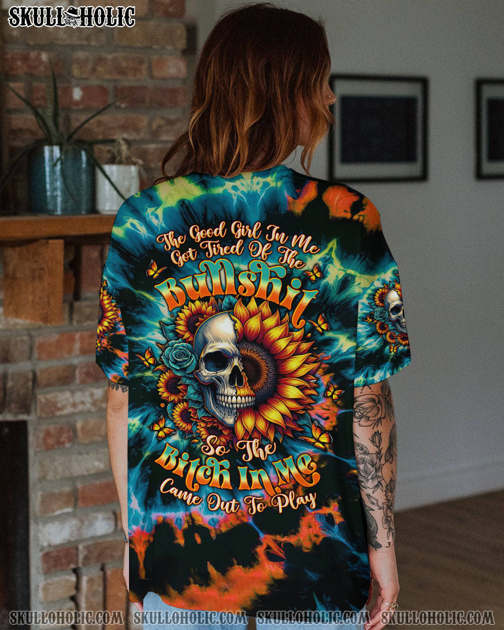 BLISSCORNERS THE GOOD GIRL IN ME SKULL ALL OVER PRINT