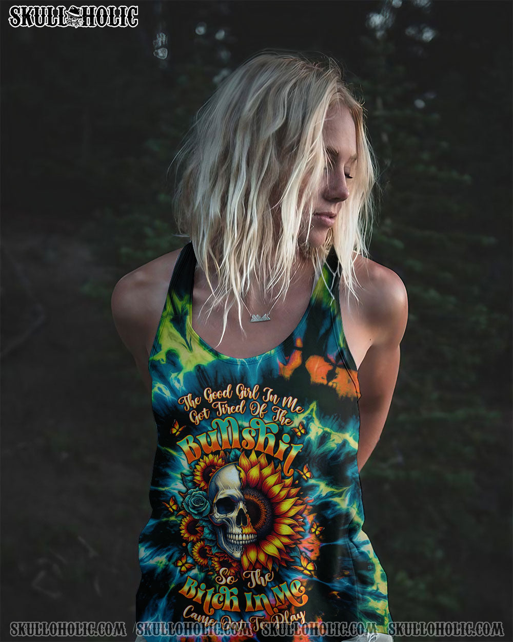 BLISSCORNERS THE GOOD GIRL IN ME SKULL ALL OVER PRINT