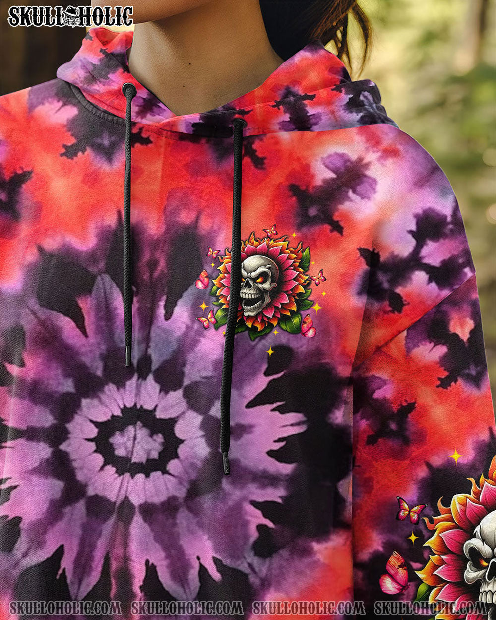 BLISSCORNERS JUDGE ME WHEN SKULL FLOWER TIE DYE ALL OVER PRINT