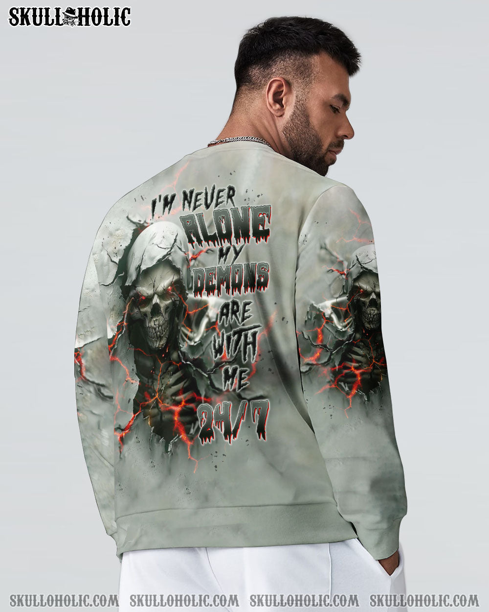BLISSCORNERS I'M NEVER ALONE MY DEMONS ARE WITH ME 24/7 ALL OVER PRINT