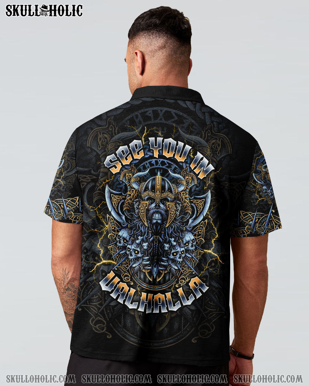 BLISSCORNERS SEE YOU IN VALHALLA VIKING SKULL ALL OVER PRINT