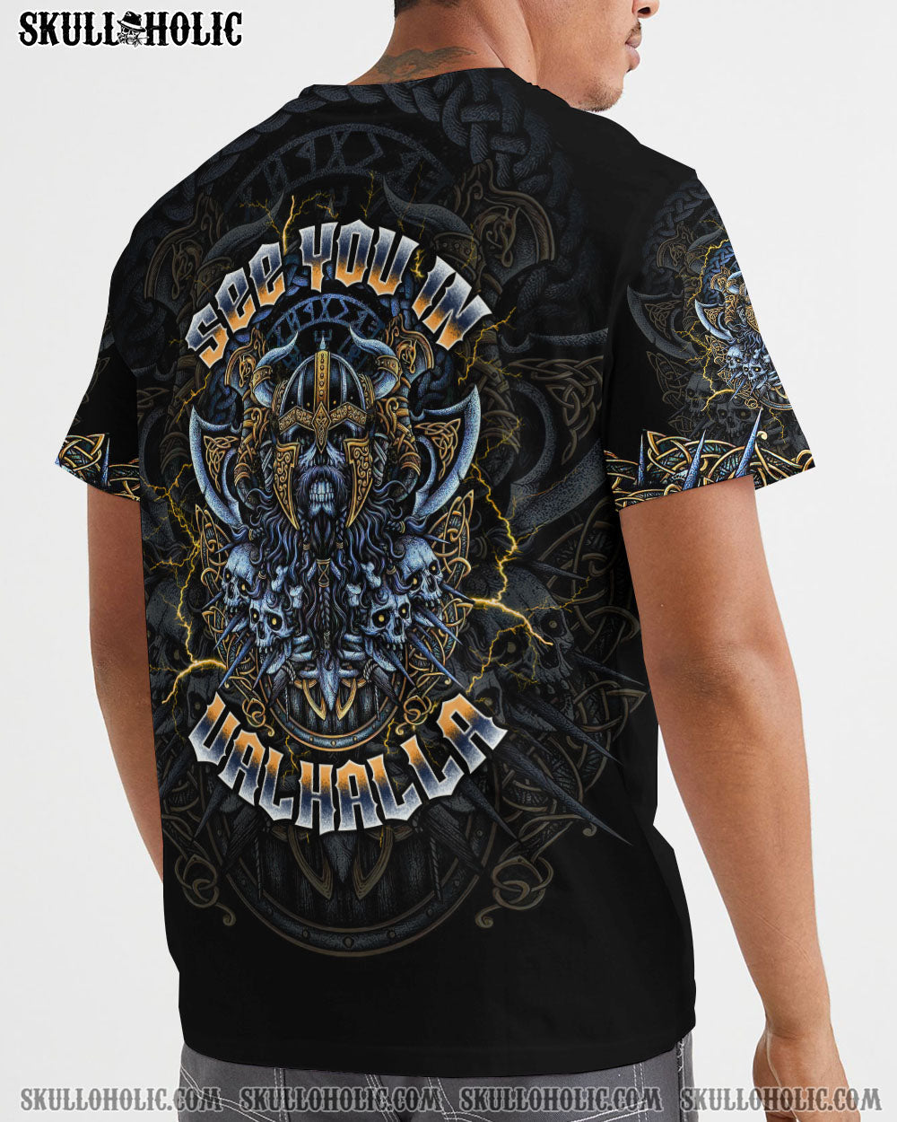 BLISSCORNERS SEE YOU IN VALHALLA VIKING SKULL ALL OVER PRINT