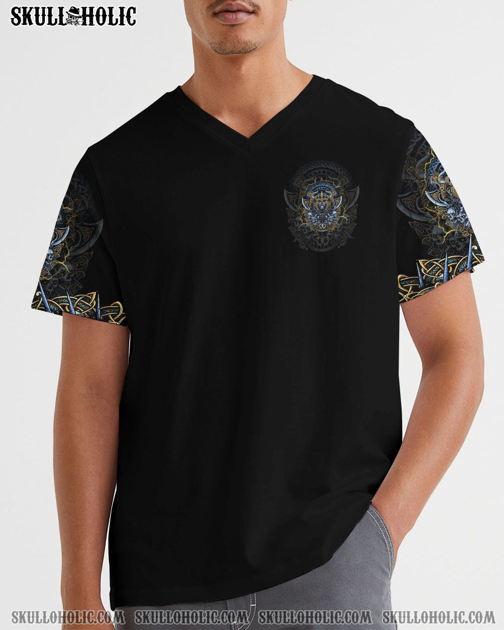 BLISSCORNERS SEE YOU IN VALHALLA VIKING SKULL ALL OVER PRINT