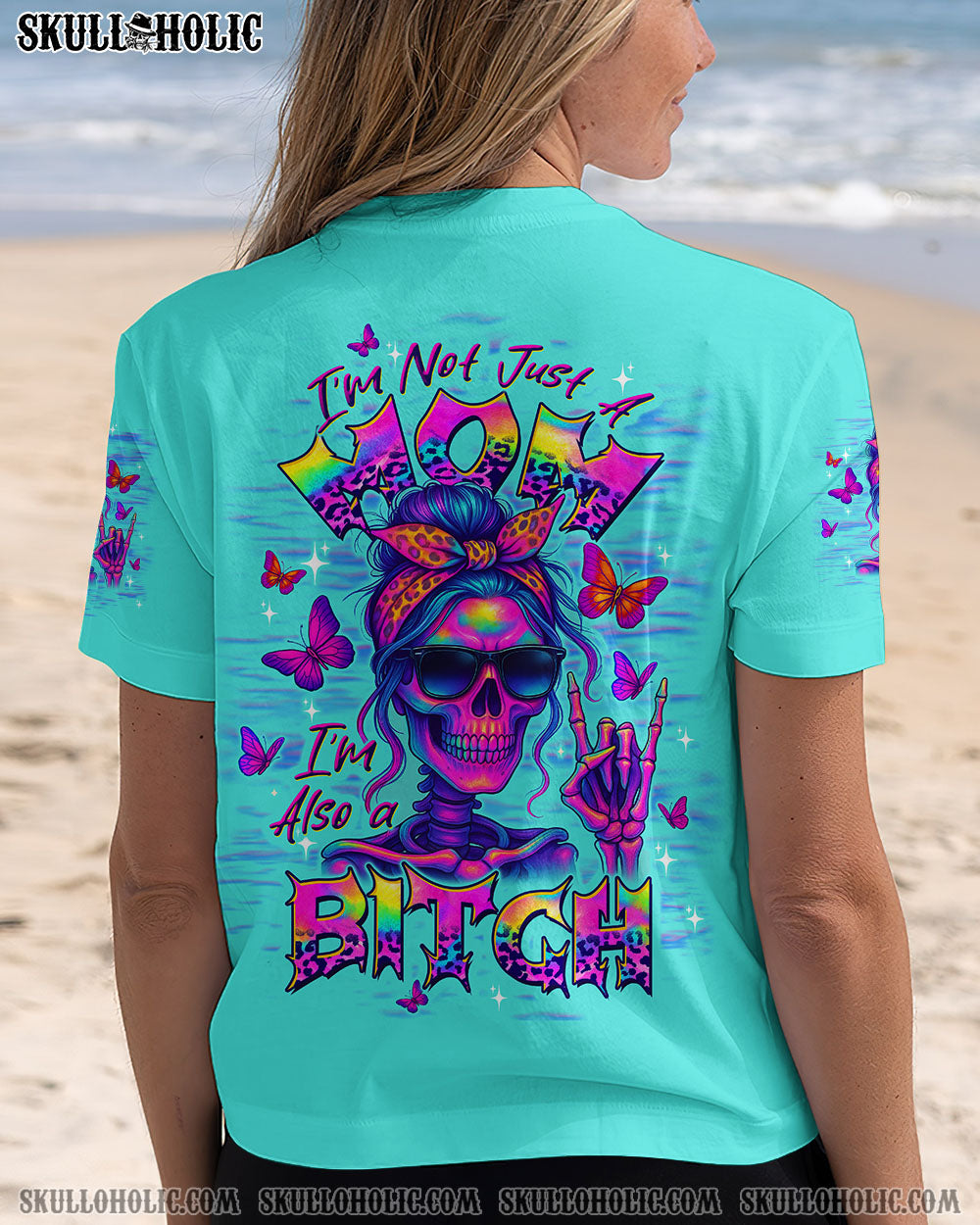 BLISSCORNERS YOU CURSE TOO MUCH SKULL MESSY BUN ALL OVER PRINT