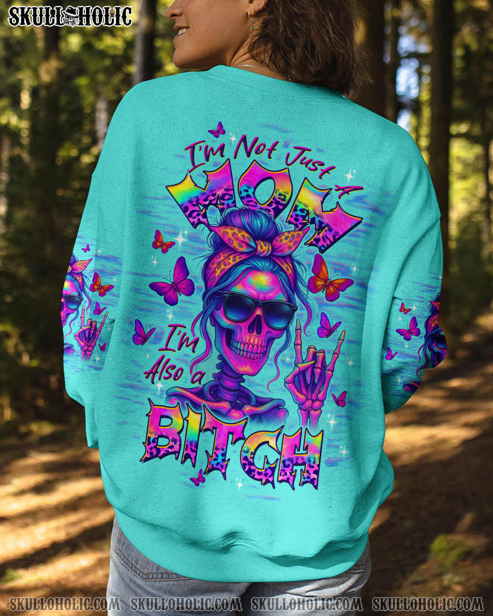 BLISSCORNERS YOU CURSE TOO MUCH SKULL MESSY BUN ALL OVER PRINT