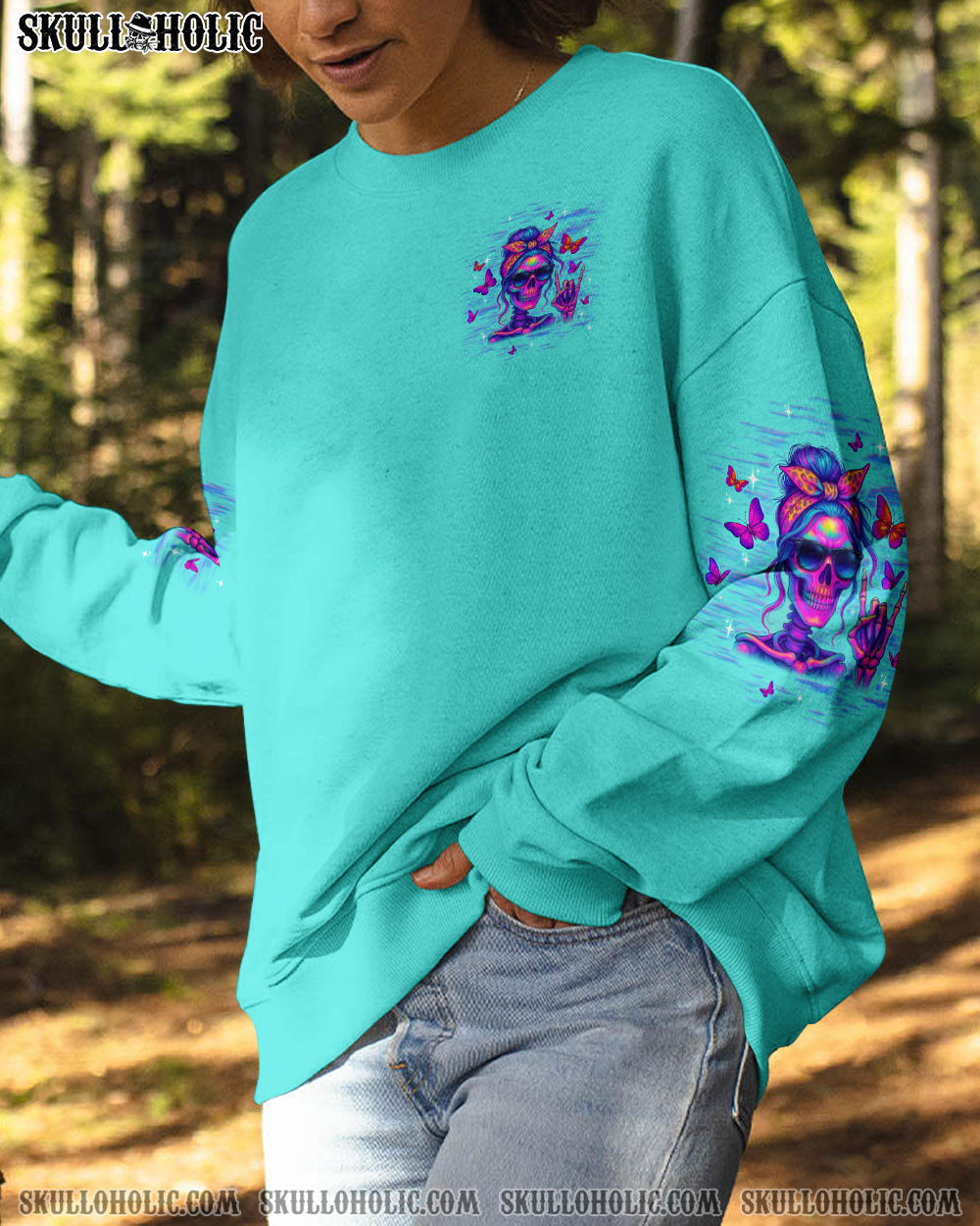 BLISSCORNERS YOU CURSE TOO MUCH SKULL MESSY BUN ALL OVER PRINT