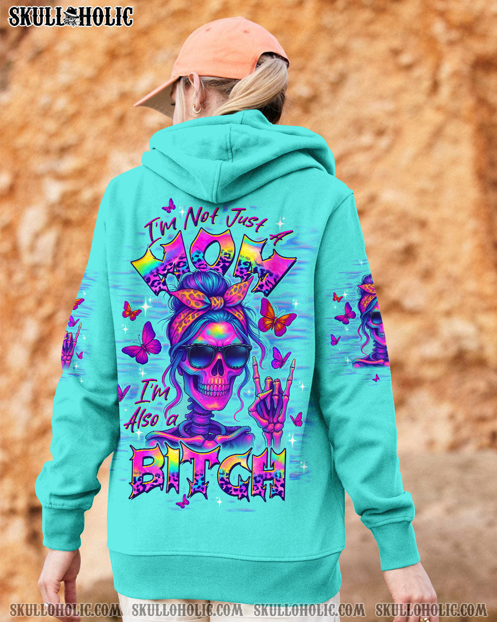 BLISSCORNERS YOU CURSE TOO MUCH SKULL MESSY BUN ALL OVER PRINT