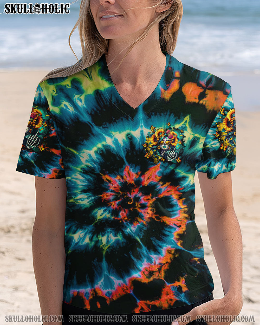 BLISSCORNERS ZERO F  GIVEN SUGAR SKULL TIE DYE  ALL OVER PRINT