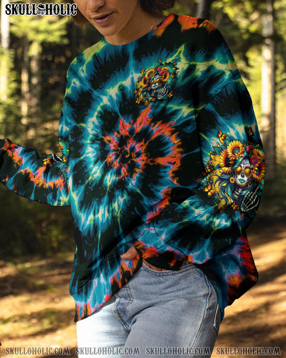 BLISSCORNERS ZERO F  GIVEN SUGAR SKULL TIE DYE  ALL OVER PRINT