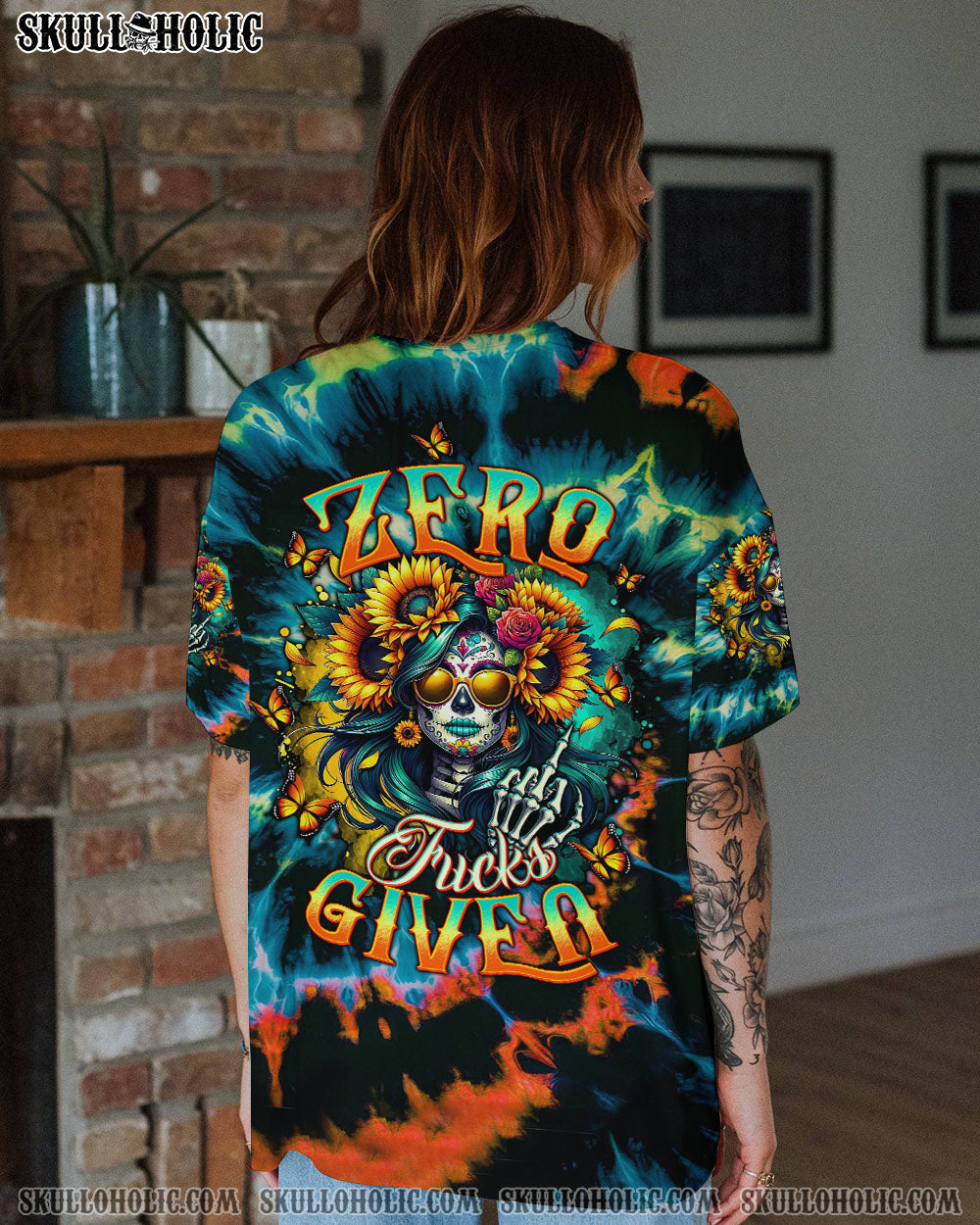 BLISSCORNERS ZERO F  GIVEN SUGAR SKULL TIE DYE  ALL OVER PRINT