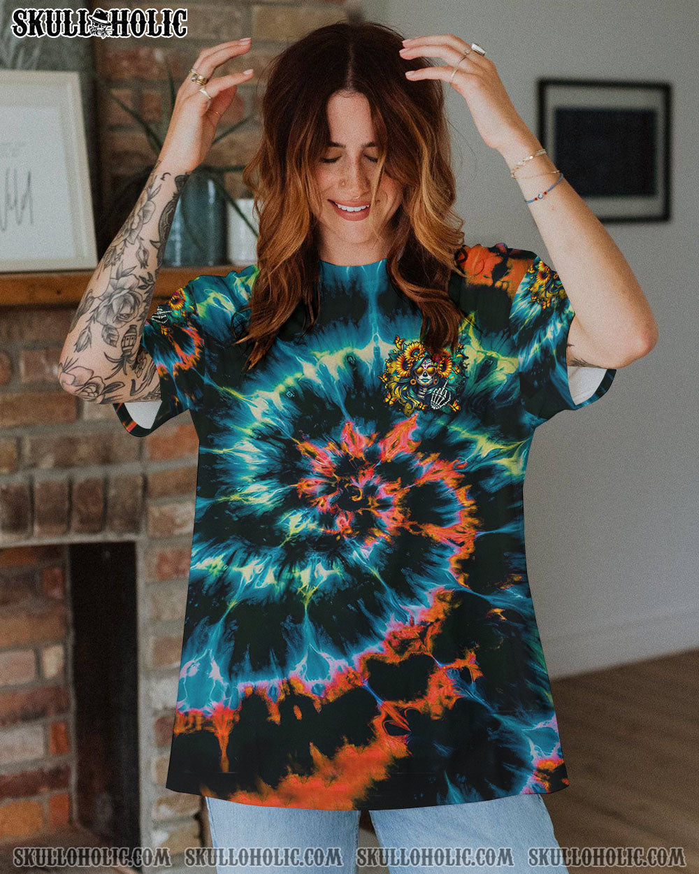 BLISSCORNERS ZERO F  GIVEN SUGAR SKULL TIE DYE  ALL OVER PRINT