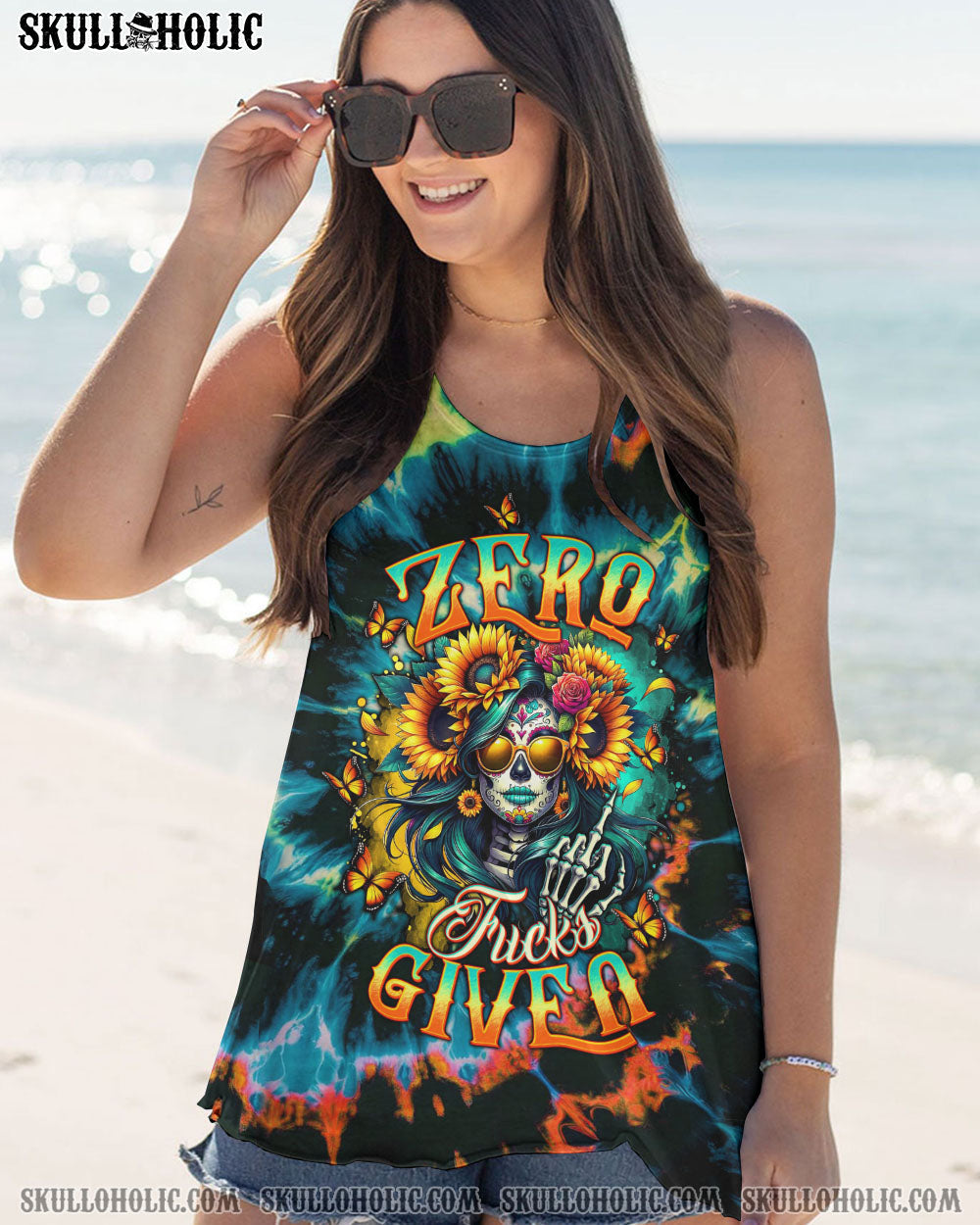 BLISSCORNERS ZERO F  GIVEN SUGAR SKULL TIE DYE  ALL OVER PRINT
