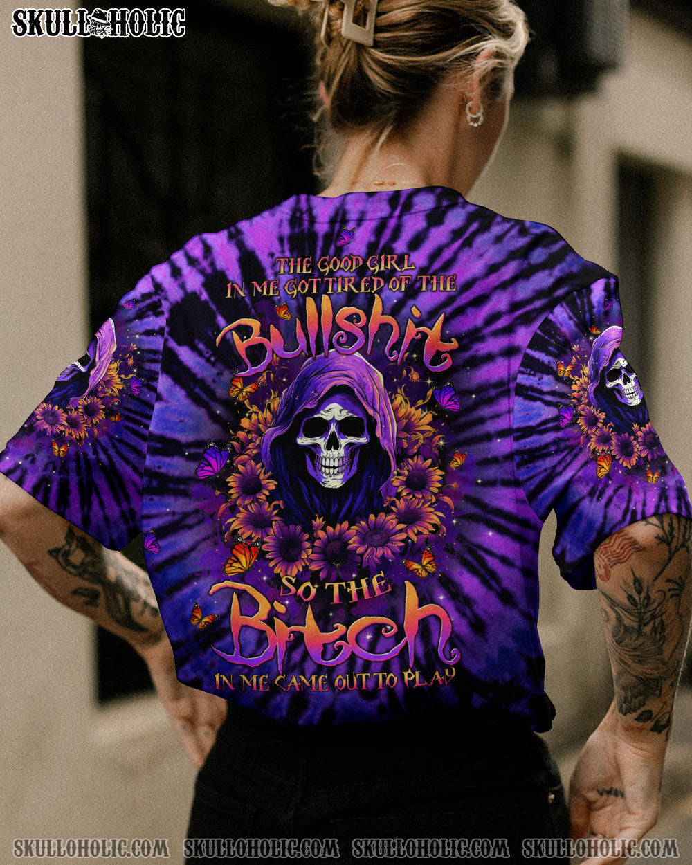 BLISSCORNERS THE GOOD GIRL IN ME REAPER SUNFLOWER ALL OVER PRINT