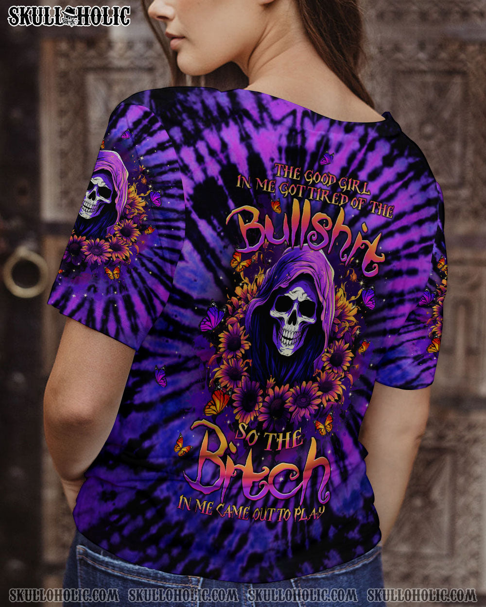 BLISSCORNERS THE GOOD GIRL IN ME REAPER SUNFLOWER ALL OVER PRINT
