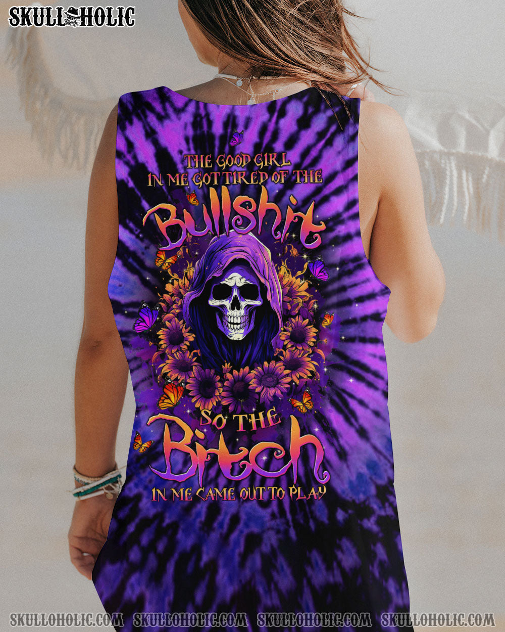 BLISSCORNERS THE GOOD GIRL IN ME REAPER SUNFLOWER ALL OVER PRINT