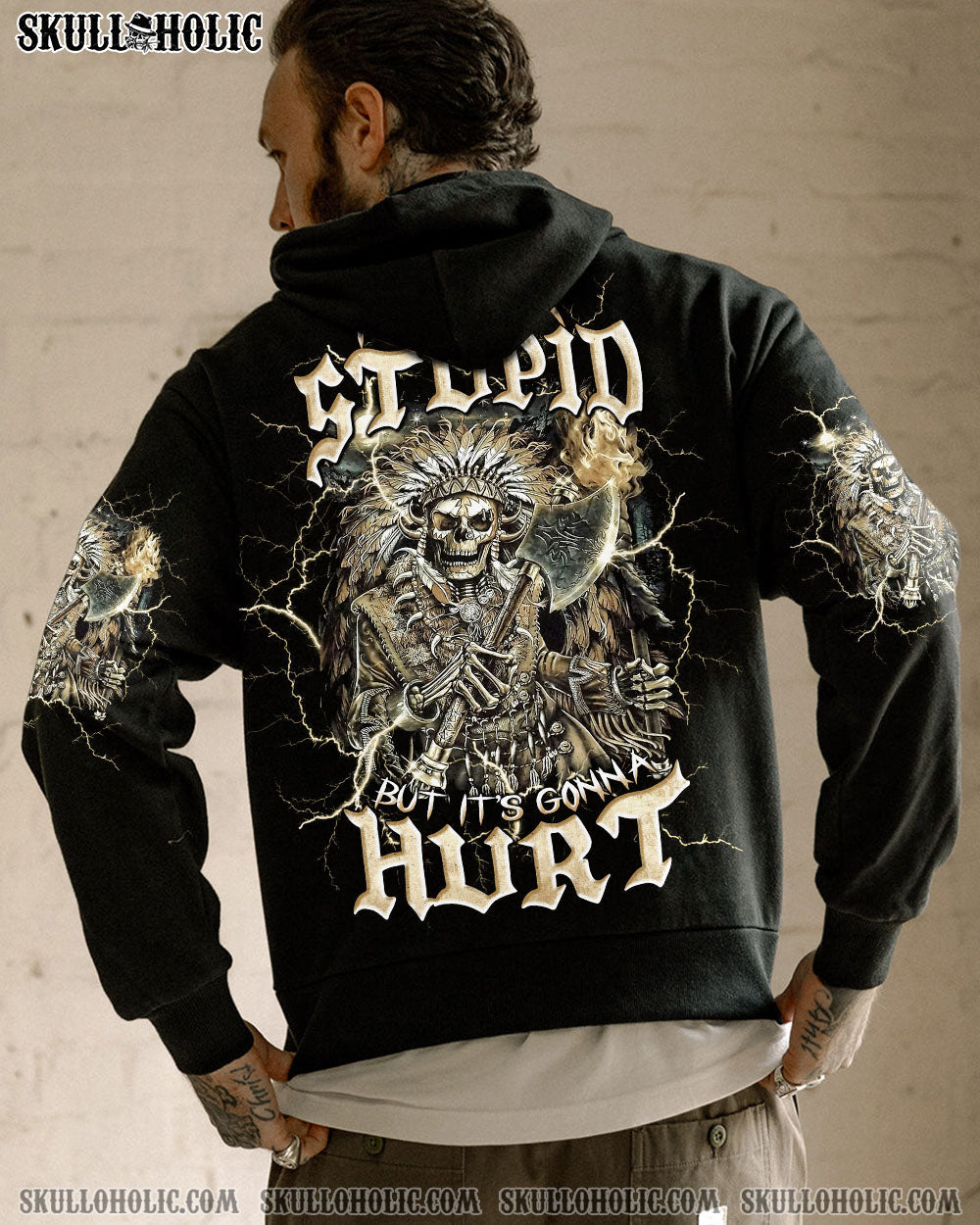 BLISSCORNERS I CAN FIX STUPID BUT IT'S GONNA HURT NATIVE SKULL  ALL OVER PRINT