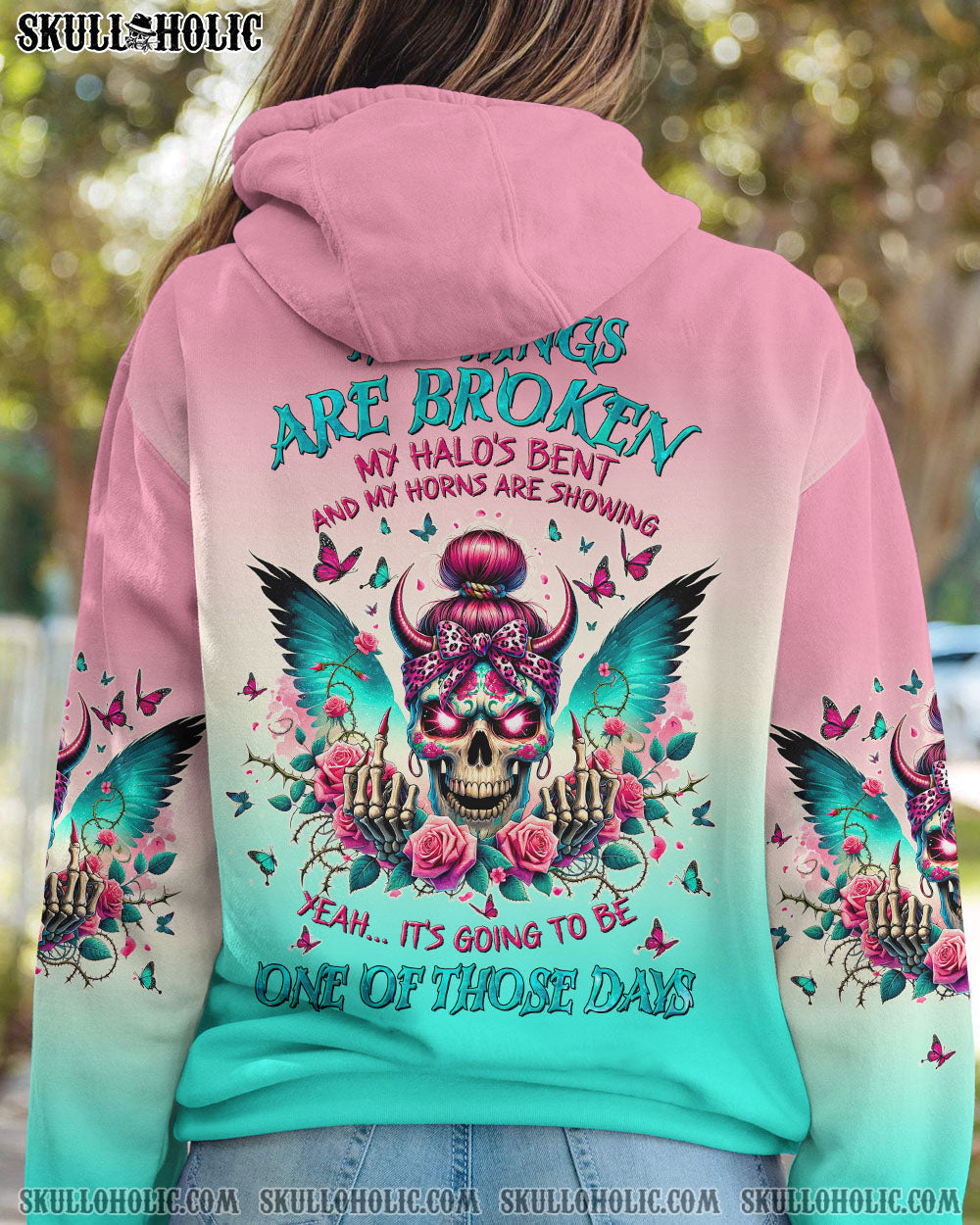 BLISSCORNERS IF MY MOUTH DOESN'T SAY IT SKULL MESSY BUN ALL OVER PRINT