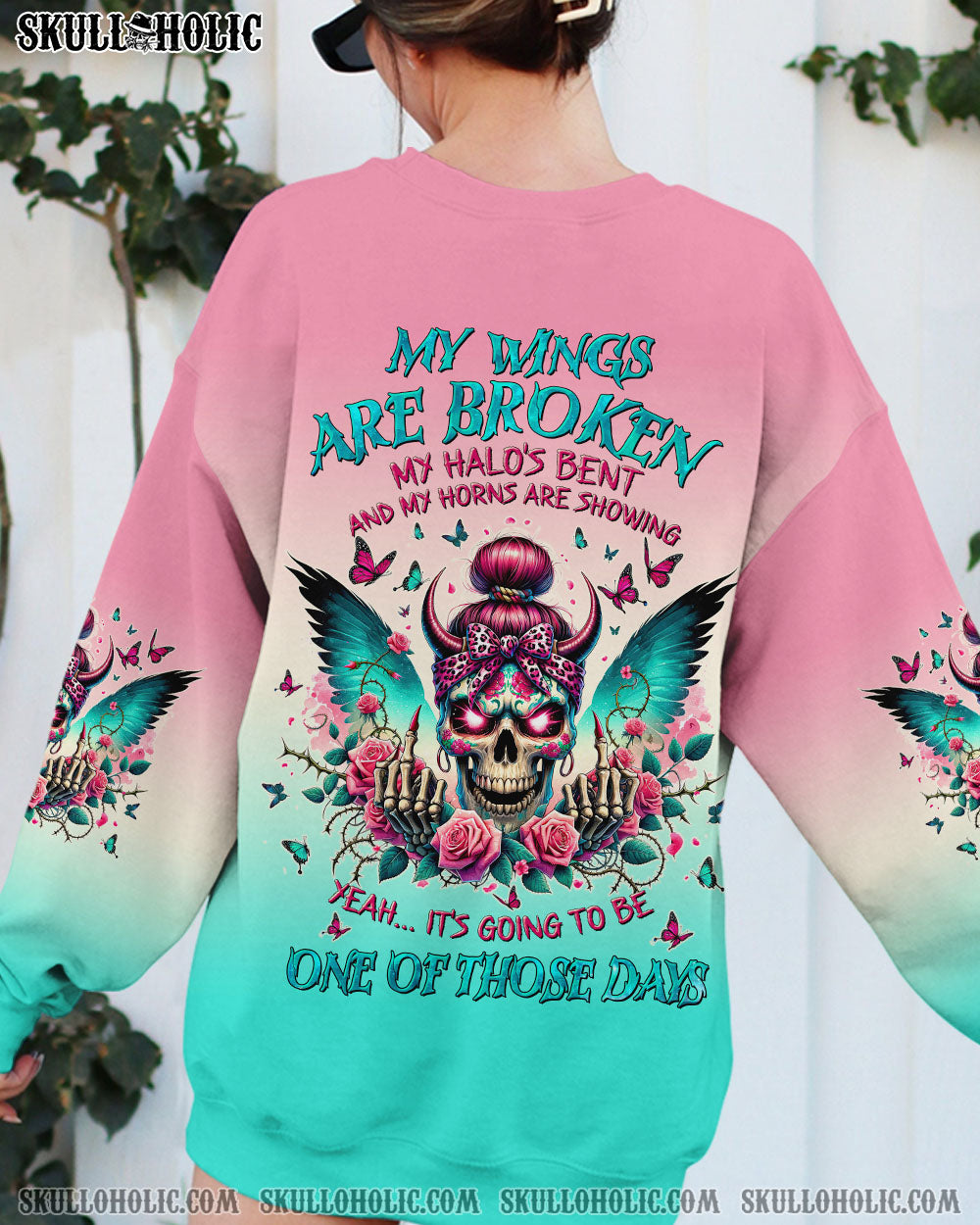 BLISSCORNERS IF MY MOUTH DOESN'T SAY IT SKULL MESSY BUN ALL OVER PRINT