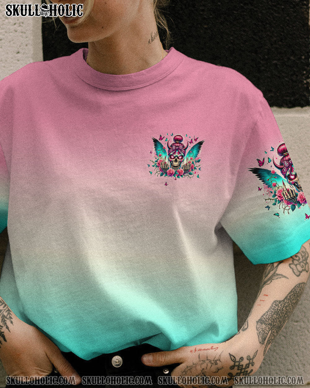 BLISSCORNERS IF MY MOUTH DOESN'T SAY IT SKULL MESSY BUN ALL OVER PRINT