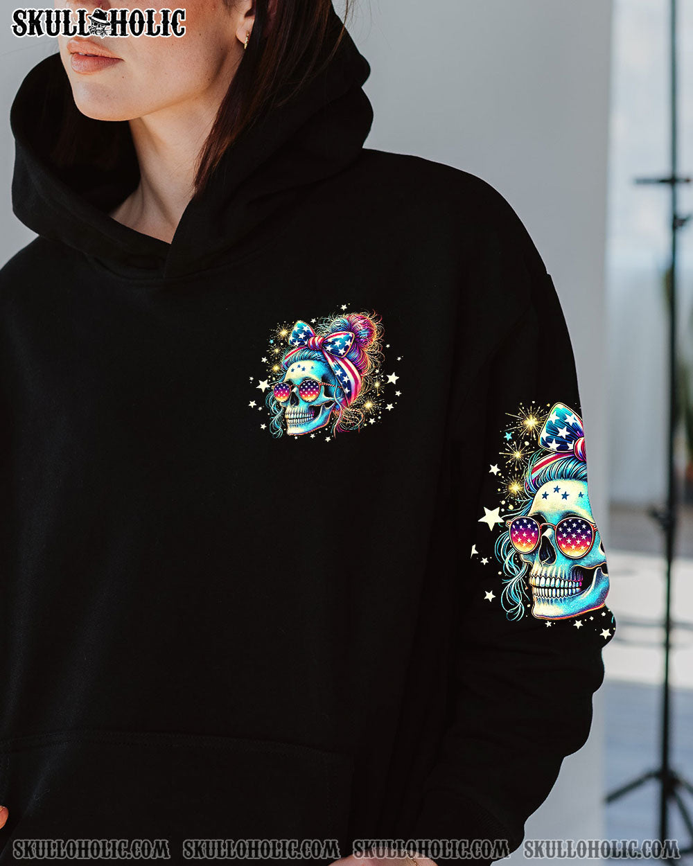 BLISSCORNERS YOUR FIRST MISTAKE BUTTERFLY SKULL MESSY BUN ALL OVER PRINT