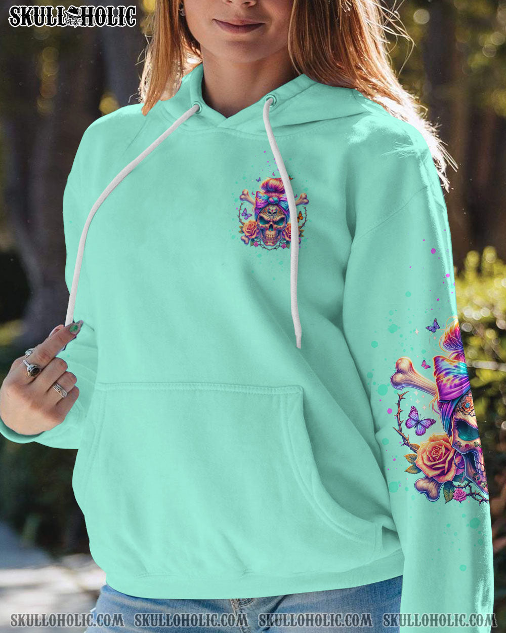 BLISSCORNERS THE GOOD GIRL IN ME MESSY BUN BUTTERFLY ALL OVER PRINT
