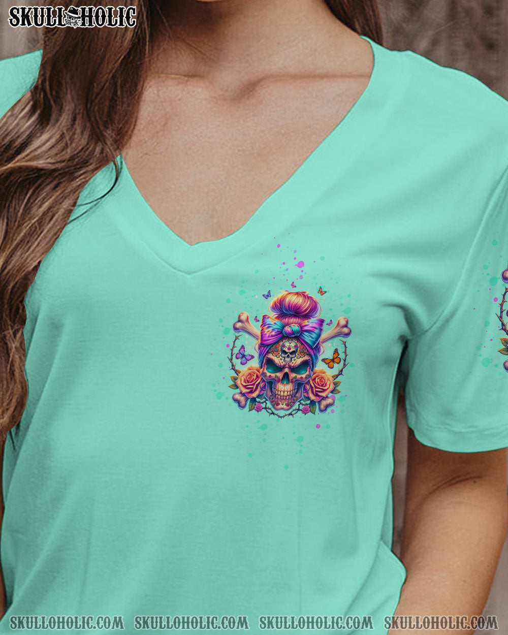 BLISSCORNERS THE GOOD GIRL IN ME MESSY BUN BUTTERFLY ALL OVER PRINT