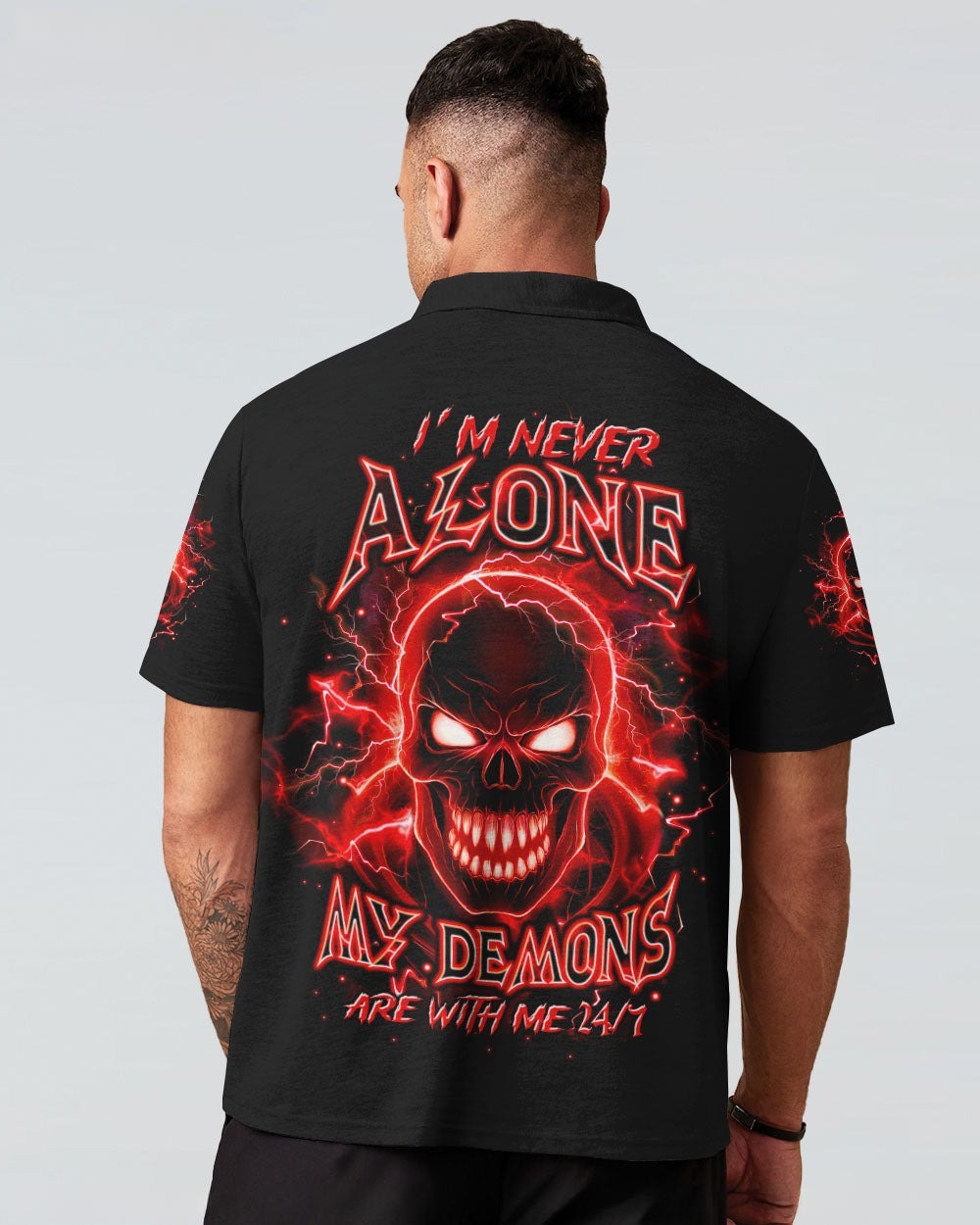 BLISSCORNERS I'M NEVER ALONE SKULL DEMON ALL OVER PRINT