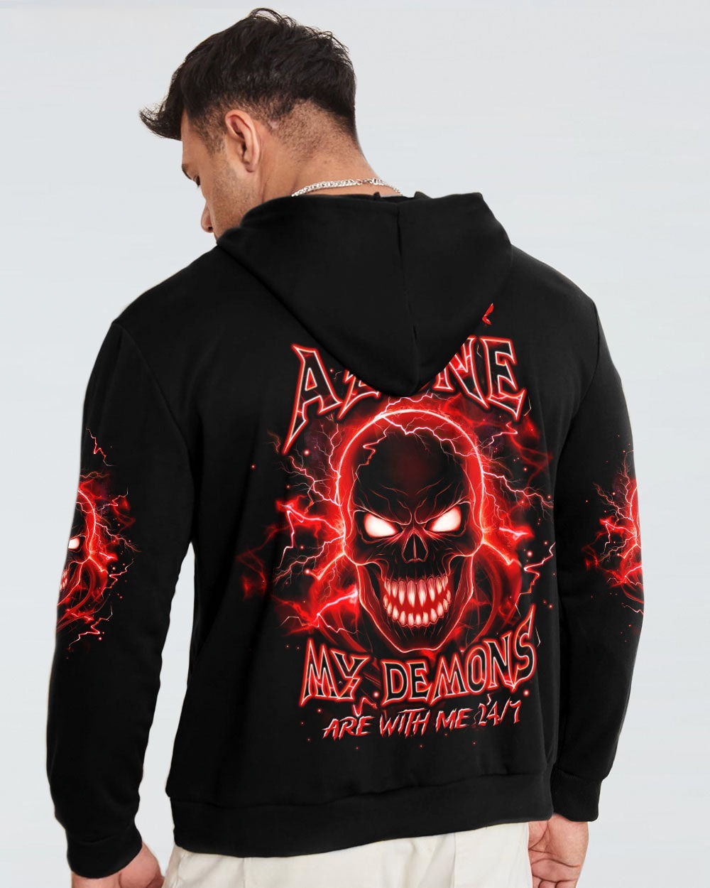 BLISSCORNERS I'M NEVER ALONE SKULL DEMON ALL OVER PRINT