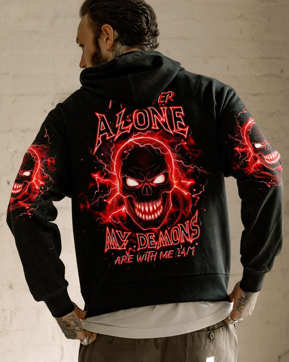 BLISSCORNERS I'M NEVER ALONE SKULL DEMON ALL OVER PRINT