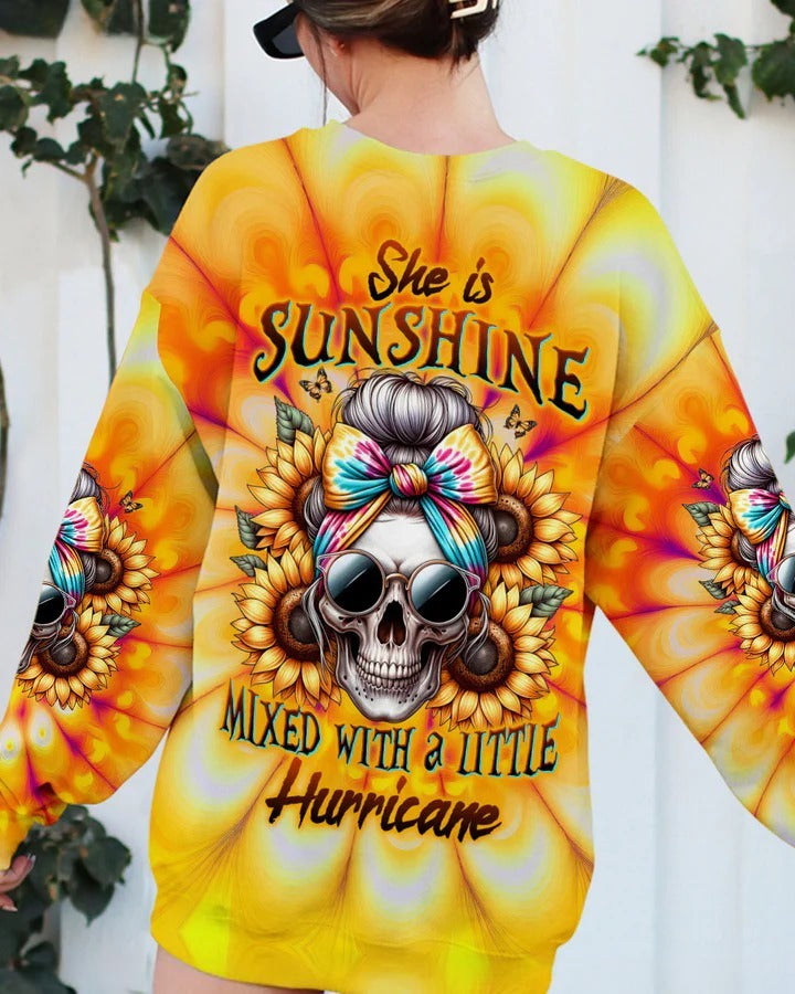 BLISSCORNERS SHE IS SUNSHINE SKULL TIE DYE ALL OVER PRINT 2