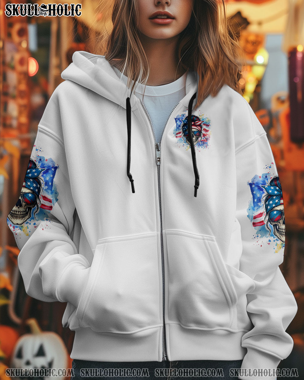 BLISSCORNERS OH I PISS YOU OFF SKULL MESSY BUN ALL OVER PRINT