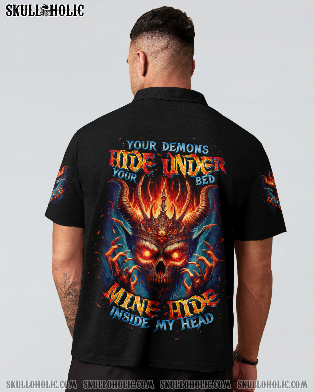 BLISSCORNERS YOUR DEMONS HIDE UNDER YOUR BED SKULL ALL OVER PRINT