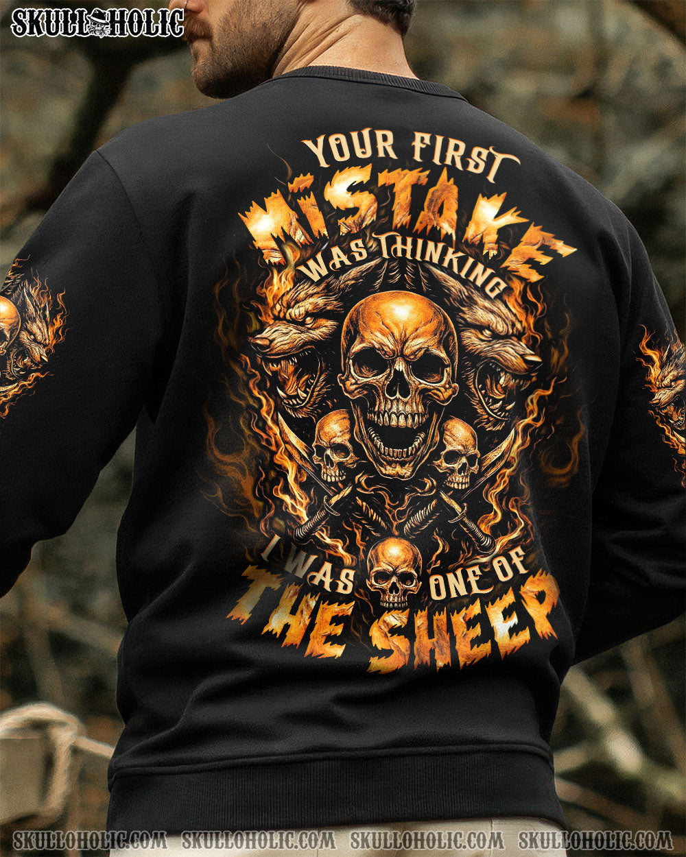 BLISSCORNERS YOUR FIRST MISTAKE WOLF SKULL ALL OVER PRINT