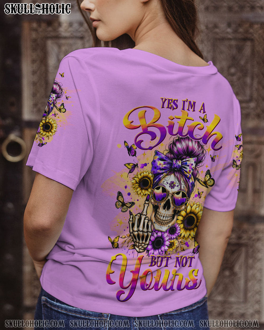 BLISSCORNERS THE GOOD GIRL IN ME MESSY BUN ROSE ALL OVER PRINT