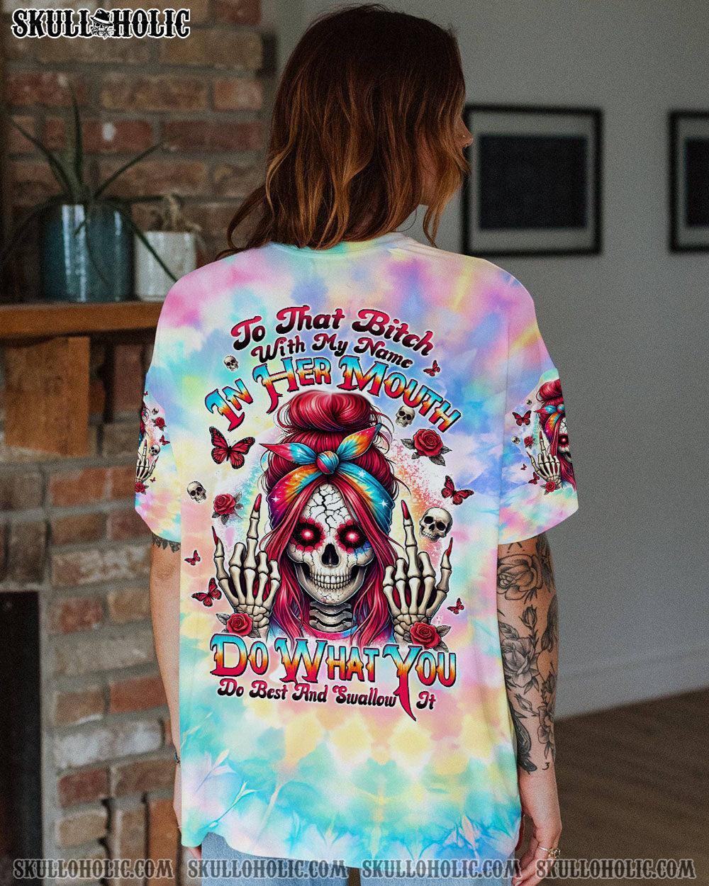 BLISSCORNERS TO THAT B WITH MY NAME IN HER MOUTH MESSY BUN ALL OVER PRINT