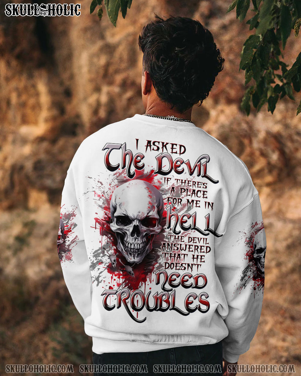 BLISSCORNERS I ASKED THE DEVIL SKULL ALL OVER PRINT