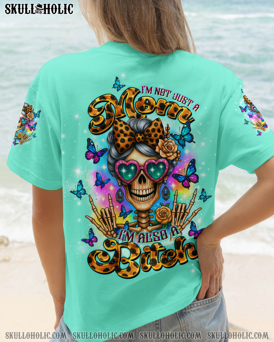 BLISSCORNERS I AM A NICE PERSON SKULL MESSY BUN TIE DYE ALL OVER PRINT