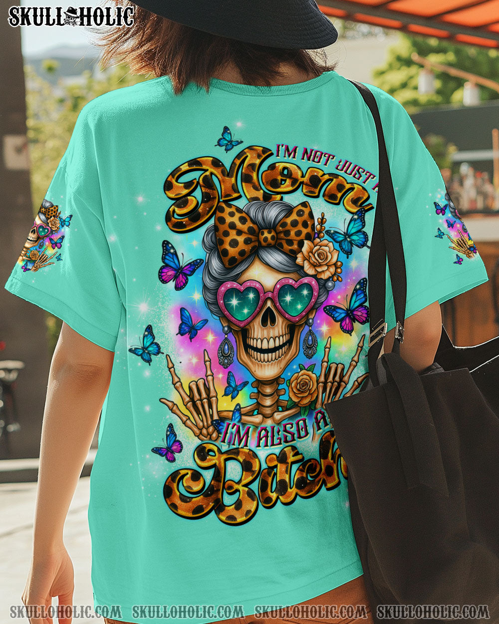 BLISSCORNERS I AM A NICE PERSON SKULL MESSY BUN TIE DYE ALL OVER PRINT