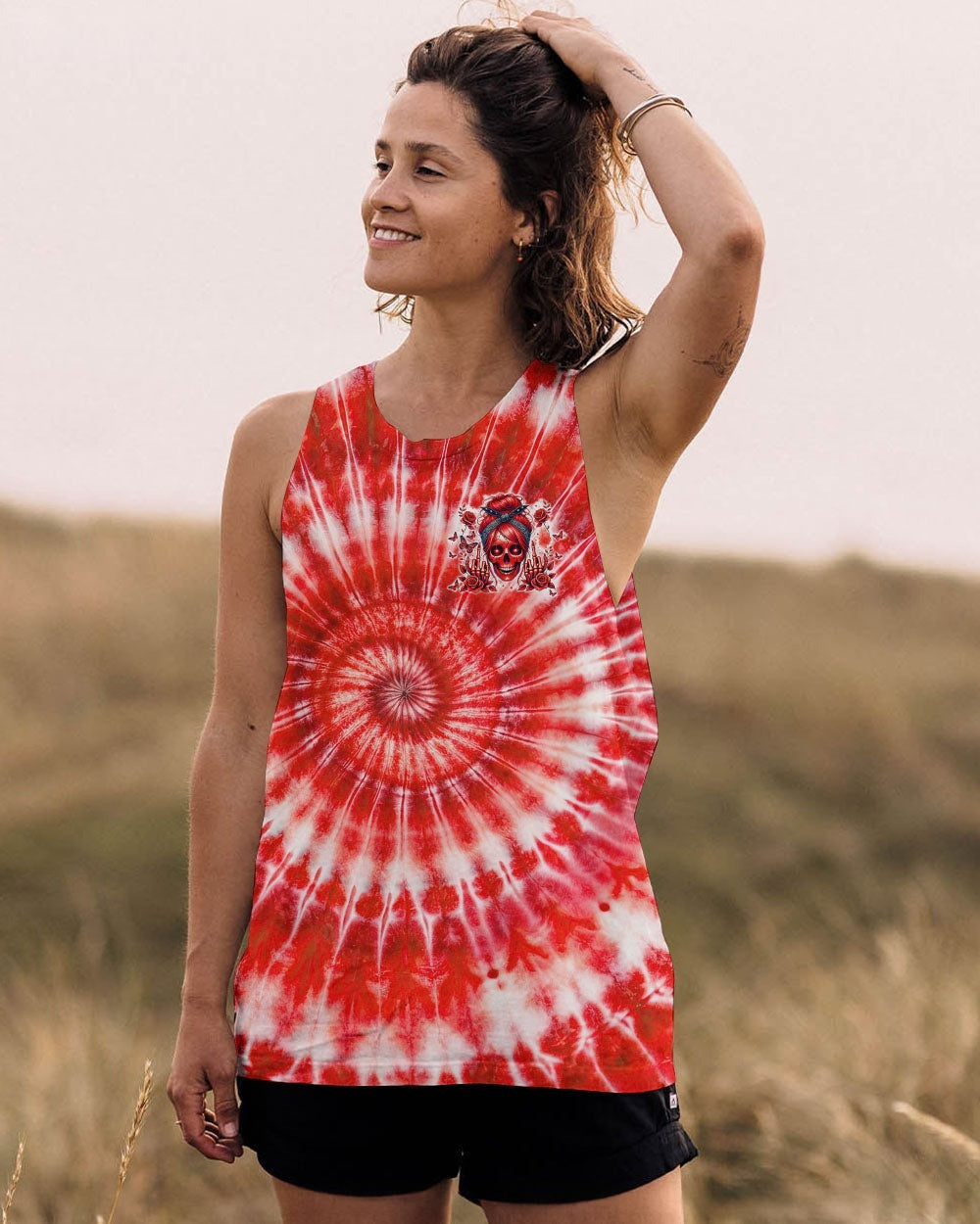 BLISSCORNERS I DON'T GIVE A F ABOUT WHAT YOU SAY MESSY BUN SKULL ALL OVER PRINT