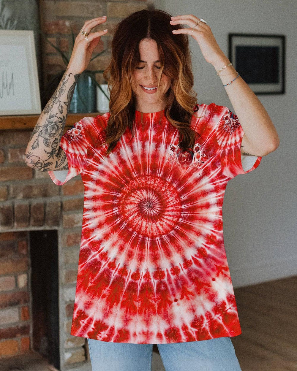 BLISSCORNERS I DON'T GIVE A F ABOUT WHAT YOU SAY MESSY BUN SKULL ALL OVER PRINT