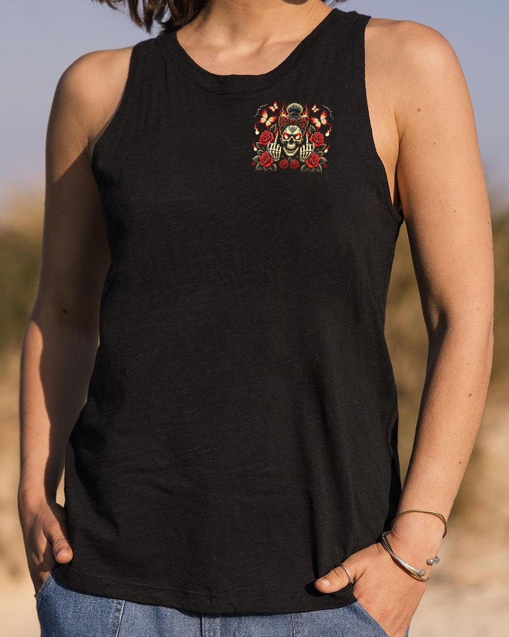 BLISSCORNERS BUT DID YOU DIE MOM LIFE  SKULL MESSY BUN ALL OVER PRINT