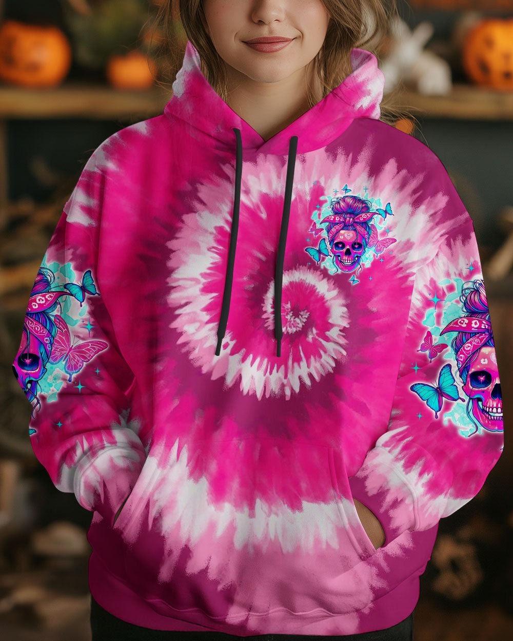 BLISSCORNERS BUT DID YOU DIE MOM LIFE SKULL MESSY BUN ALL OVER PRINT