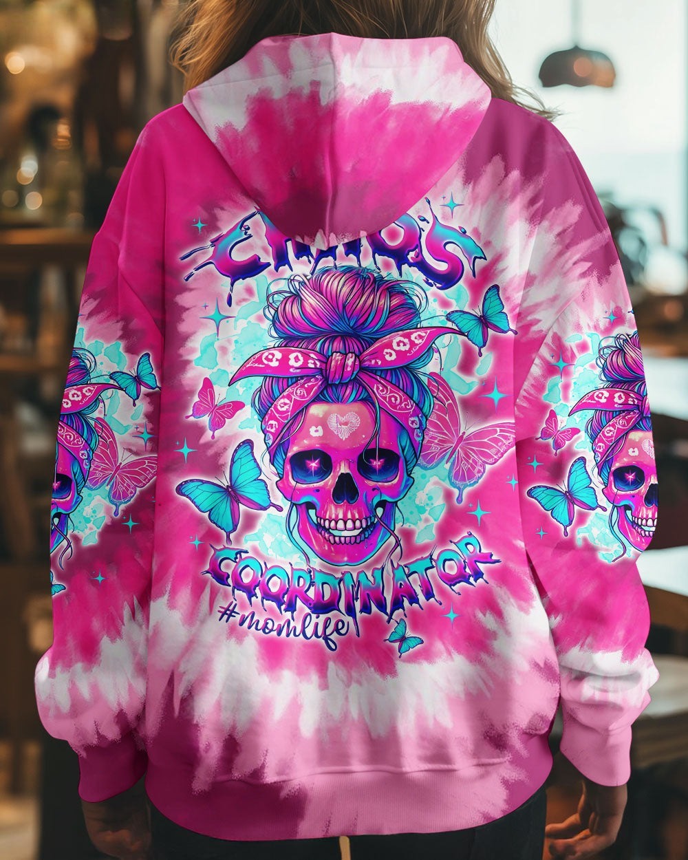 BLISSCORNERS BUT DID YOU DIE MOM LIFE SKULL MESSY BUN ALL OVER PRINT