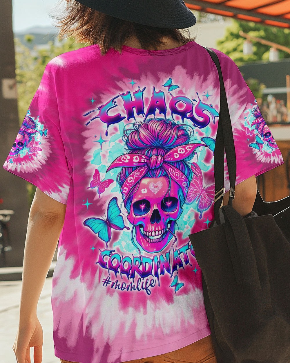BLISSCORNERS BUT DID YOU DIE MOM LIFE SKULL MESSY BUN ALL OVER PRINT