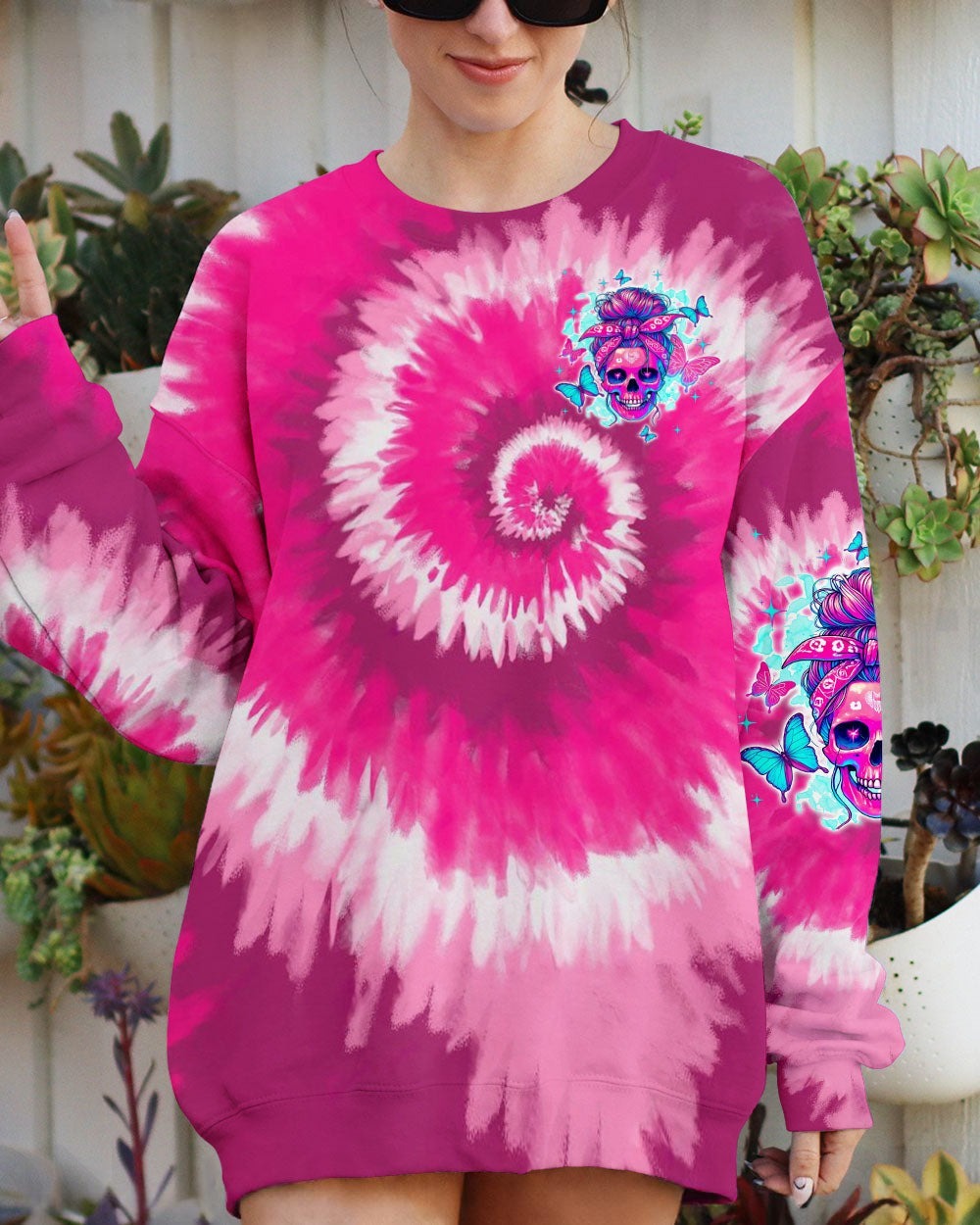 BLISSCORNERS BUT DID YOU DIE MOM LIFE SKULL MESSY BUN ALL OVER PRINT