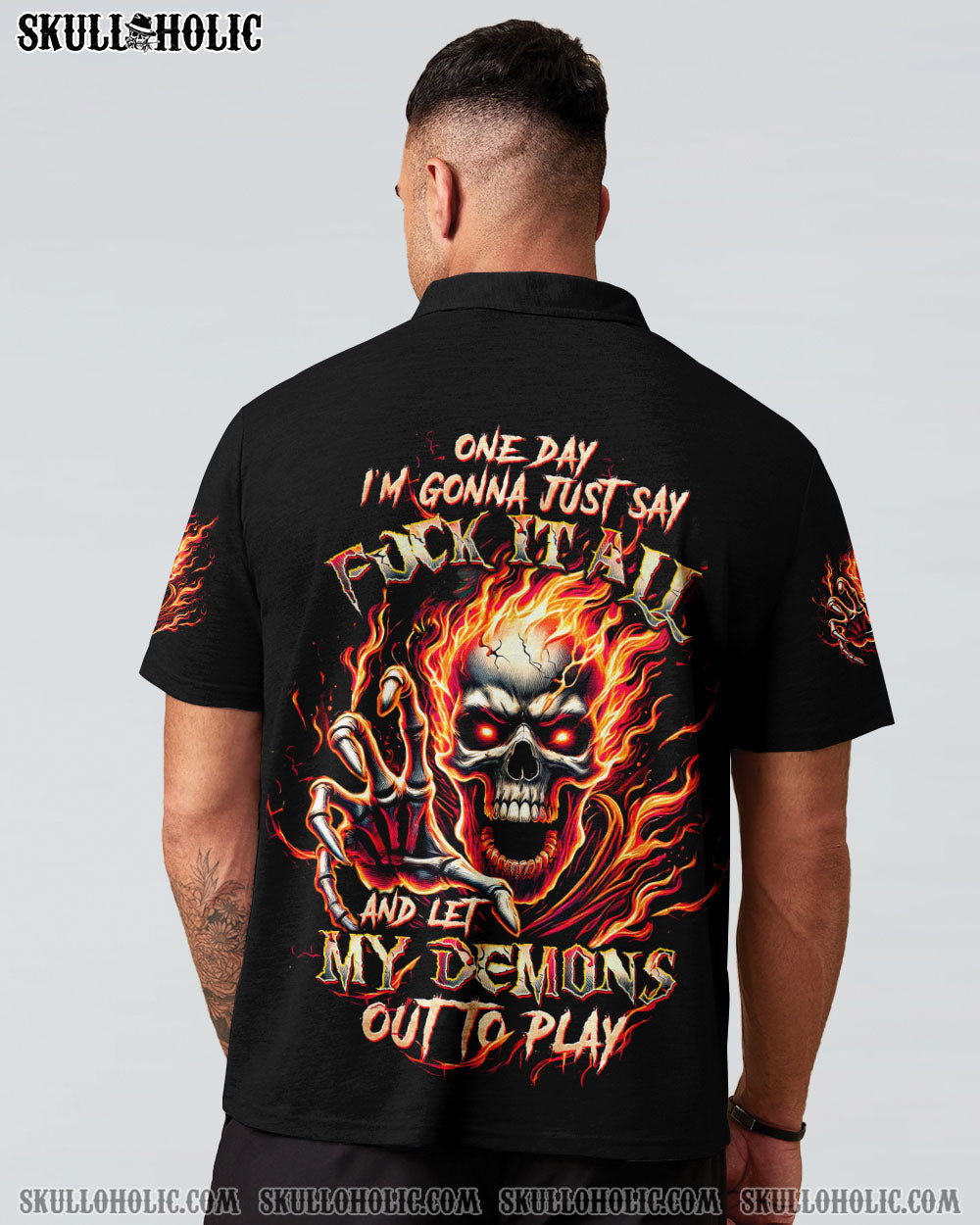 BLISSCORNERS ONE DAY I'M GONNA JUST SAY FIRE SKULL ALL OVER PRINT