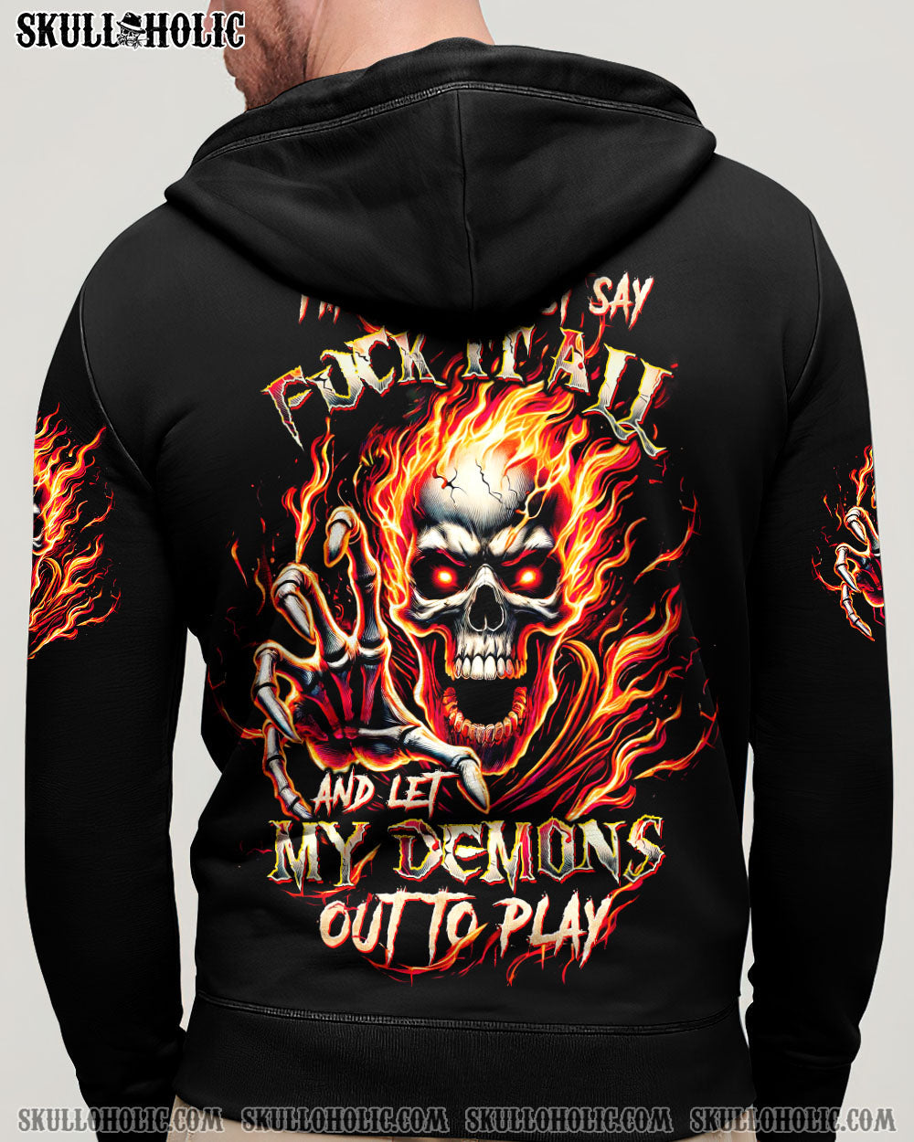 BLISSCORNERS ONE DAY I'M GONNA JUST SAY FIRE SKULL ALL OVER PRINT