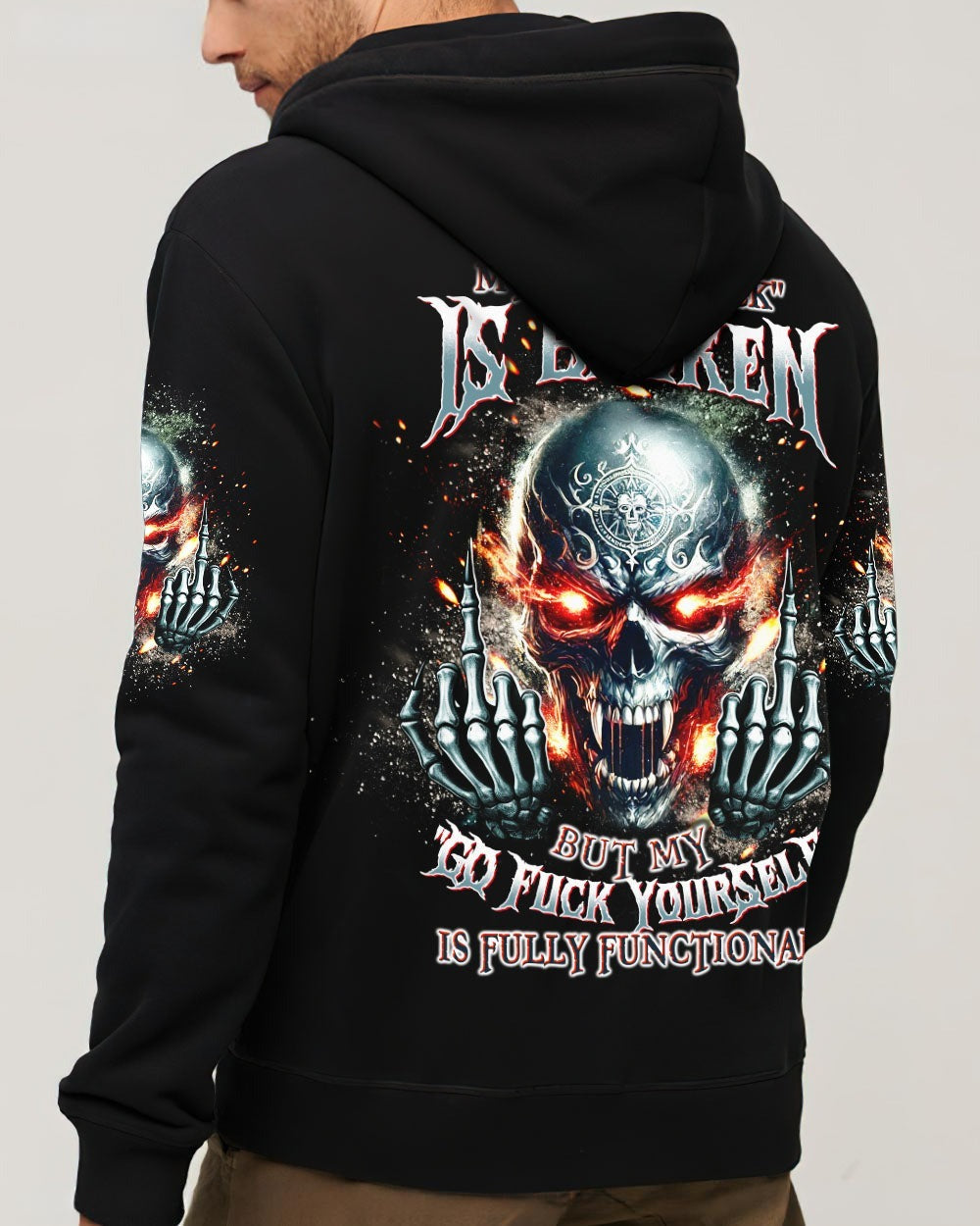BLISSCORNERS MY GIVE A F IS BROKEN MADLY SKULL ALL OVER PRINT
