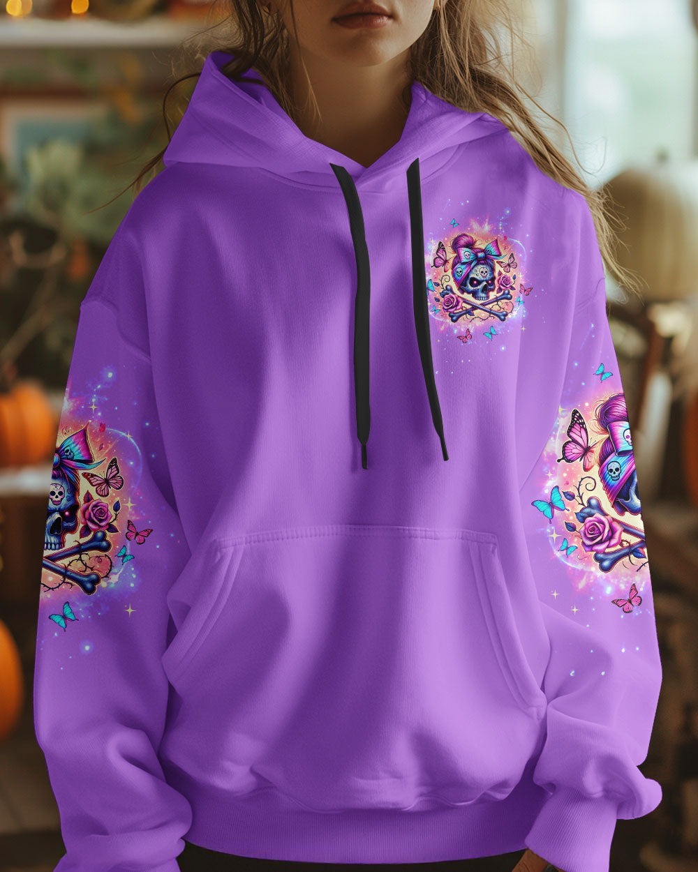 BLISSCORNERS ASSUMING I WAS LIKE MOST GIRLS SKULL MESSY BUN ALL OVER PRINT